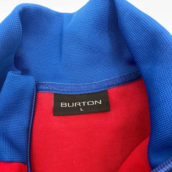 BURTON Mens Jacket Size L Blue Red Cotton Blend Lightweight Full Zip Snowboard - Picture 5 of 7